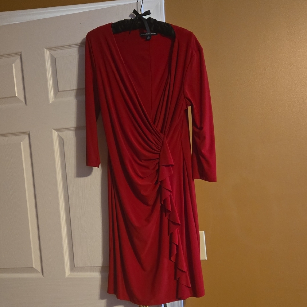 Elegant Red Draped Dress